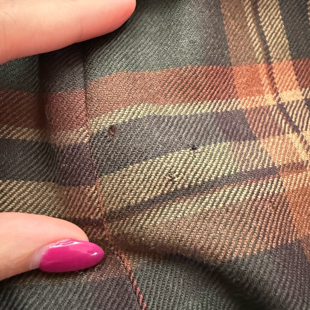 Lauren Ralph Lauren brown green plaid wrap skirt - Picture 7 of 9